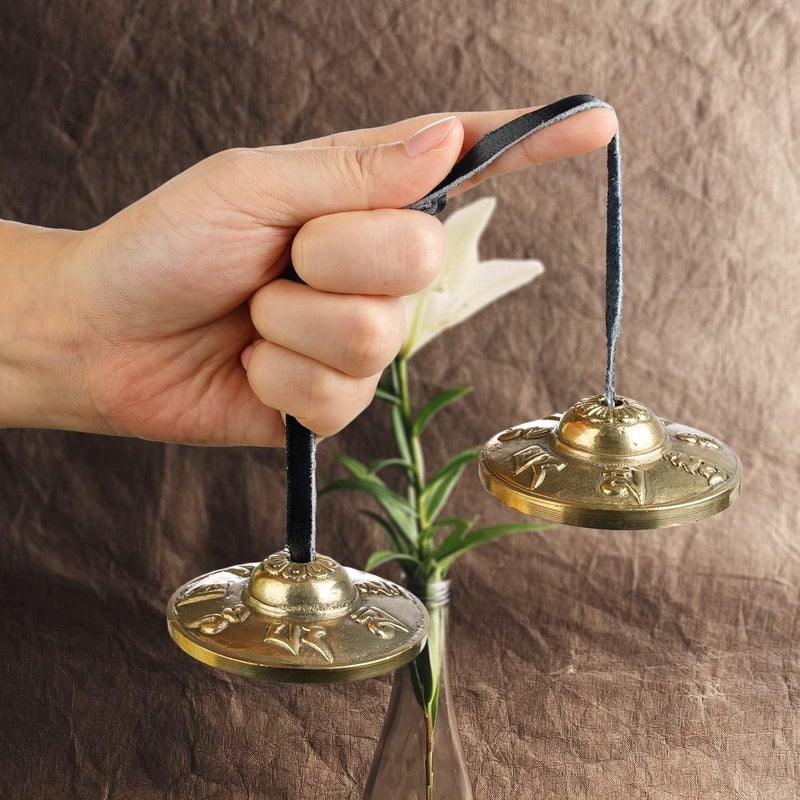 ZenBless Tibetan Tingsha Cymbals 2pcs, with Storage Box and Fabric Case, Meditation Sanskrit Brass Chime Bells for Spiritual Healing Mindfulness, Yoga Buddhist, Relaxation Musical Instruments - Image 2
